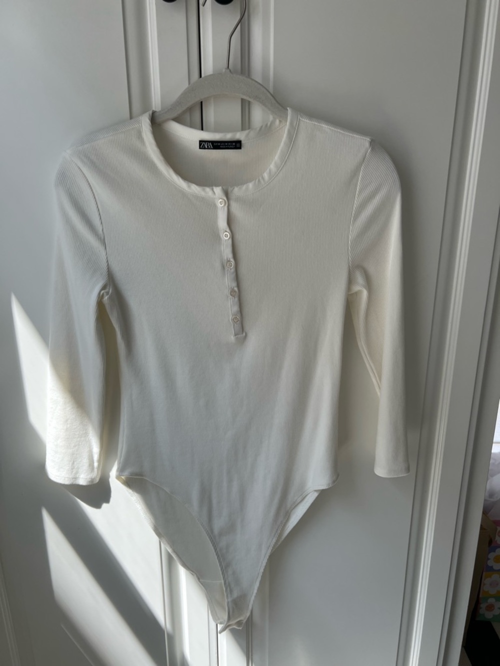 White Ribbed Bodysuit